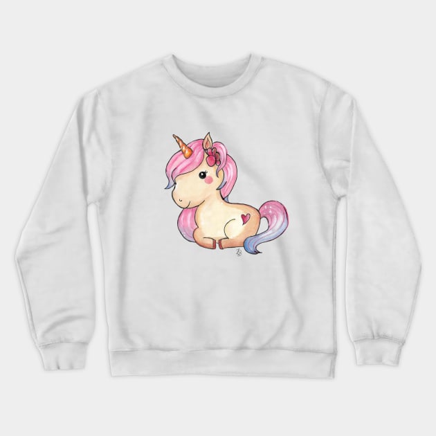 Sweet pink and blue unicorn Crewneck Sweatshirt by Fradema